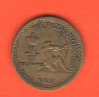 Principate Monaco 50 Centimes 1924 - 1922-1949 Louis II