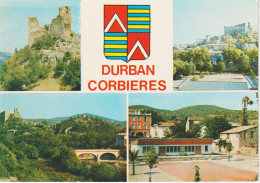 DURBAN-CORBIERES (11) Carte Multivues - Blason En 1975  CPSM GF - Autres & Non Classés