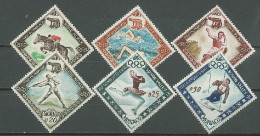 Monaco 1960 Olympic Games Rome / Squaw Valley, Equestrian, Swimming, Athletics Etc. Set Of 6 MNH - Summer 1960: Rome
