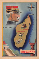 Madagascar - Carte Géographique De L'ile Et Général Galliéni - Ed. Moullot  - Madagaskar