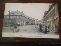 C.P.A.- St Saint Jouan De L'Isle (22) - Place Du Calvaire - Animation - 1909 - SUP (HW 88) - Other & Unclassified