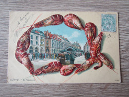 FANTAISIE ILLUSTREE 76 DIEPPE LA POISSONNERIE ANIMEE CREVETTES - Dieppe