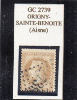 Aisne - N°28A Obl GC 2739 Origny-Ste-Benoite - 1863-1870 Napoléon III Lauré