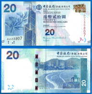 Hong Kong 20 Dollars 2014 Bank Of China Asie Asia Dollar Billet - Hong Kong