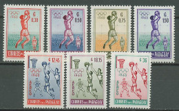 Paraguay 1960 Olympic Games Rome, Basketball, Football Soccer Set Of 7 MNH - Summer 1960: Rome