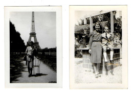(Photos). Lot N°1. 1944 Famille Paris Tour Eiffel Avec Pochette - Alben & Sammlungen