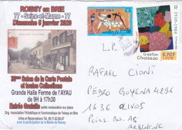 France - 2020 - Letter - Sent To Argentina - 36 Salon De La Carte Postale Envelope - Caja 30 - Cartas & Documentos