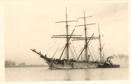 Bateau Voilier 3 Mâts En Mer * Carte Photo * Goëlette - Velieri