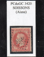 Aisne - N°32 Obl PCduGC 3420 Soissons - 1863-1870 Napoleon III With Laurels