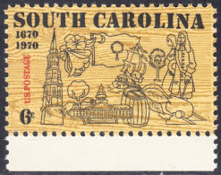 !a! USA Sc# 1407 MNH SINGLE W/ Bottom Margin - South Carolina - Unused Stamps