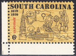 !a! USA Sc# 1407 MNH SINGLE From Lower Left Corner - South Carolina - Ungebraucht