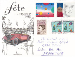 France - 2019 - Letter - Sent To Argentina - Fète Du Timbre 2019 - Caja 30 - Covers & Documents
