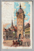 CH AG Baden Bruggerturm 1905-08-14 Litho C.Steinmann/H.Schlumpf #2227 - Baden