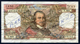 RC 22961 FRANCE FAUX D'EPOQUE BILLET 100F CORNEILLE AVEC SURCHARGE MANUSCRITE " ANNULÉ " - 100 F 1964-1979 ''Corneille''