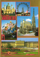 VIENNA, MULTIPLE VIEWS, ARCHITECTURE, GIANT WHEEL, PARK, CHURCH, TELEPHONE CABIN, PALACE, AUSTRIA, POSTCARD - Vienna Center