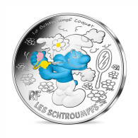 France 10 Euro Silver 2020 Clumsy The Smurfs Colored Coin Cartoon 01848 - Gedenkmünzen