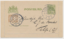 Postblad G. 11 / Bijfrankering Scheveningen - Velp 1909 - Postwaardestukken