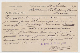 Briefkaart G. 31 Particulier Bedrukt Den Haag - Belgie 1892 - Postwaardestukken