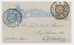 Postblad G. 6 / Bijfrankering Amsterdam - Duitsland 1897 - Ganzsachen