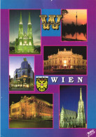 VIENNA, MULTIPLE VIEWS, ARCHITECTURE, CHURCH, SUNSET, TOWER, EMBLEM, AUSTRIA, POSTCARD - Vienna Center