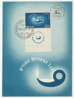 Maximum Card Israel 1955 Oil Lamp - Emblem Teachers Association - Altri & Non Classificati