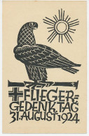 Postal Stationery Germany 1924 Bird - Eagle - Memorial Day - Other & Unclassified