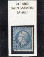 Aisne - N°22 (ld) Obl GC 3862 Saint Simon - 1862 Napoleon III