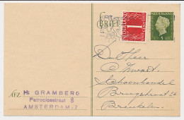 Briefkaart G. 291 A / Bijfrankering Amsterdam - Breukelen 1948 - Ganzsachen