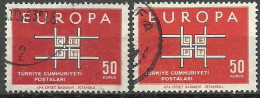 Turkey; 1963 Europa CEPT 50 K. "Color Tone Variety (Dark Print)" - Used Stamps