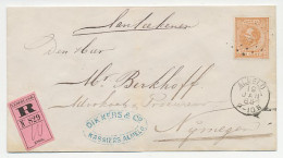 Em. 1872 Aangetekend Almelo - Nijmegen - Storia Postale