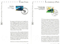 " TRAMWAY - TRAIN " Sur 2 Notices Officielles 1er Jour N° YT 3985 3995 Parfait état FDC - Strassenbahnen