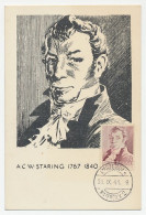 Maximum Card Netherlands 1941 A.C.W. Staring - Poet - Ecrivains