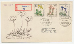 Registered Cover / Postmark Czechoslovakia 1960 Flowers - Other & Unclassified