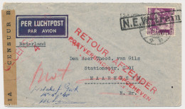 N.E.W. Trein - Censored - Neth. Indies 1940 - Retour Suspended  - India Holandeses