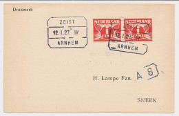 Treinblokstempel : Zeist - Arnhem IV 1927 - Non Classés