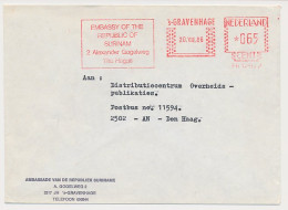 Meter Cover Netherlands 1986 Surinam - Embassy - Non Classificati