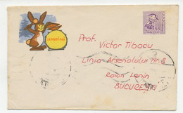 Postal Stationery Romania 1961 Rabbit - Drum - Bandes Dessinées