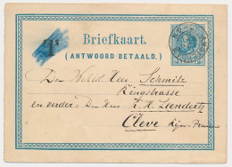 Briefkaart G. 9 V-krt. Amsterdam - Cleve Duitsland 1881 - Ganzsachen