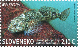 Slovakia - 2024 - Europa CEPT - Underwater Flora - Alpine Bullhead Fish - Mint Stamp - Ongebruikt