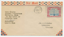 Cover / Postmark USA 1930 Lions Club - Luce County - Airport Dedication Newberry - Rotary Club