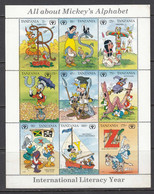 1990 Tanzania Disney Alphabet Sheet ** Some Tropical Staining On Gum** "Uncle Scrooge" "Snow White" MNH - Disney