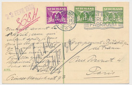 Briefkaart G. 228 / Bijfrankering Den Haag - Frankrijk 1932 - Ganzsachen