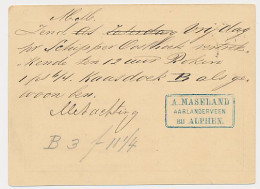 Briefkaart Aarlanderveen / Alphen 1876 - A. Maseland - Non Classés