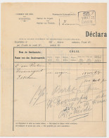 Spoorweg Douane Verklaring S.S. Emmen - Belgie 1922 - Unclassified