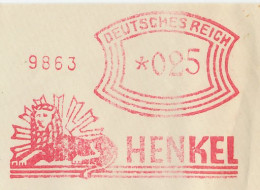 Meter Cover Deutsches Reich / Germany 1934 Henkel - Lion - Other & Unclassified