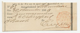 Rozendaal 1869 - Ontvangbewijs Aangetekende Zending - Zonder Classificatie