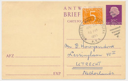 Briefkaart G. 328 A-krt. / Bijfrank. Worcester USA - Utrecht 196 - Material Postal