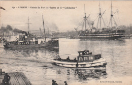 56 LORIENT   Entrée Du Port De Guerre Et Le "Calédonien";"Le Port-Tudy"en Partance Pour Groix  SUP PLAN 1915.   RARE - Lorient