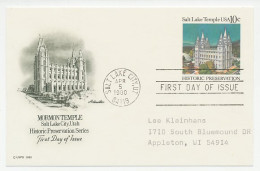 Postal Stationery USA 1980 Mormon Temple - Salt Lake City - Chiese E Cattedrali