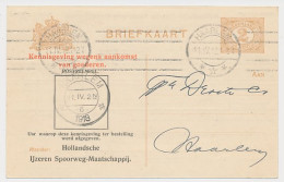 Spoorwegbriefkaart G. HYSM88a-I D - Locaal Te Haarlem 1918 - Postal Stationery